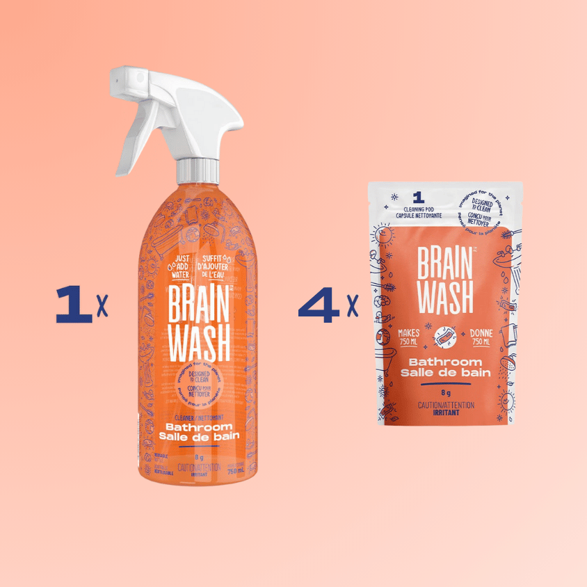 Bouteille de nettoyant à salle de bain Brain Wash de 750 ml avec 4 recharges